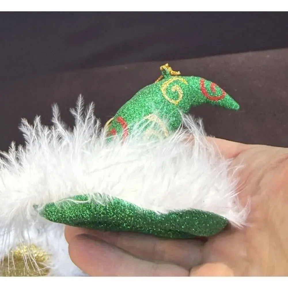 2 Vintage Department 56 Whimsical Elf Shoes & Hat Christmas ornaments -Lo10